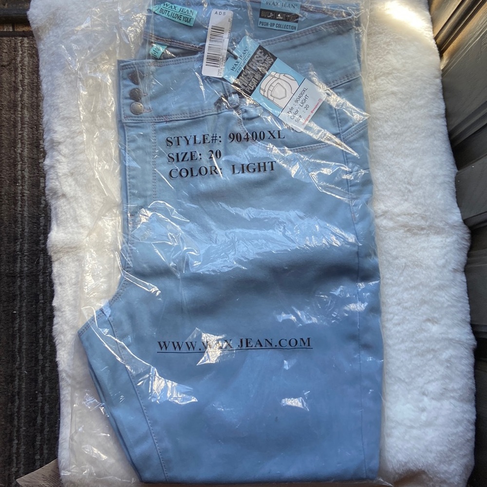 New Wax Jeans Skinny Light Blue Plus Size 20